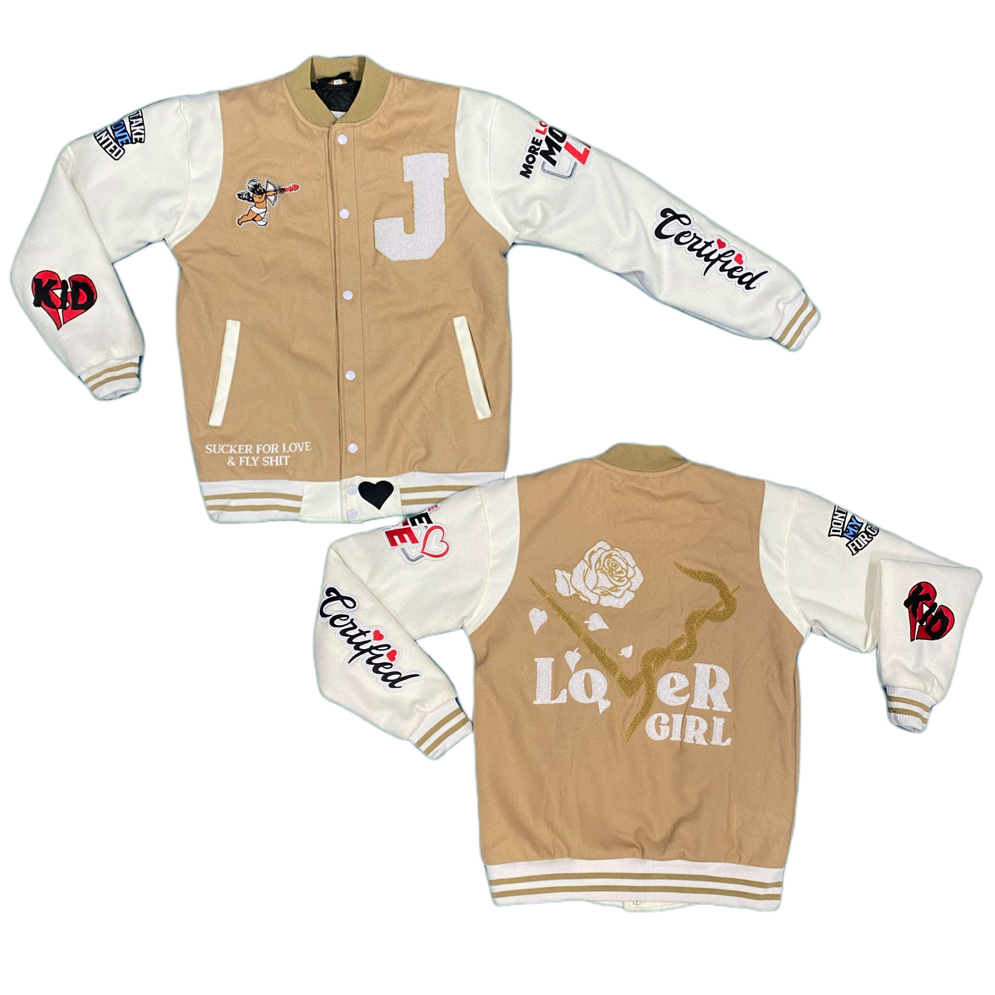 Lover Girl Varsity Jacket Nude