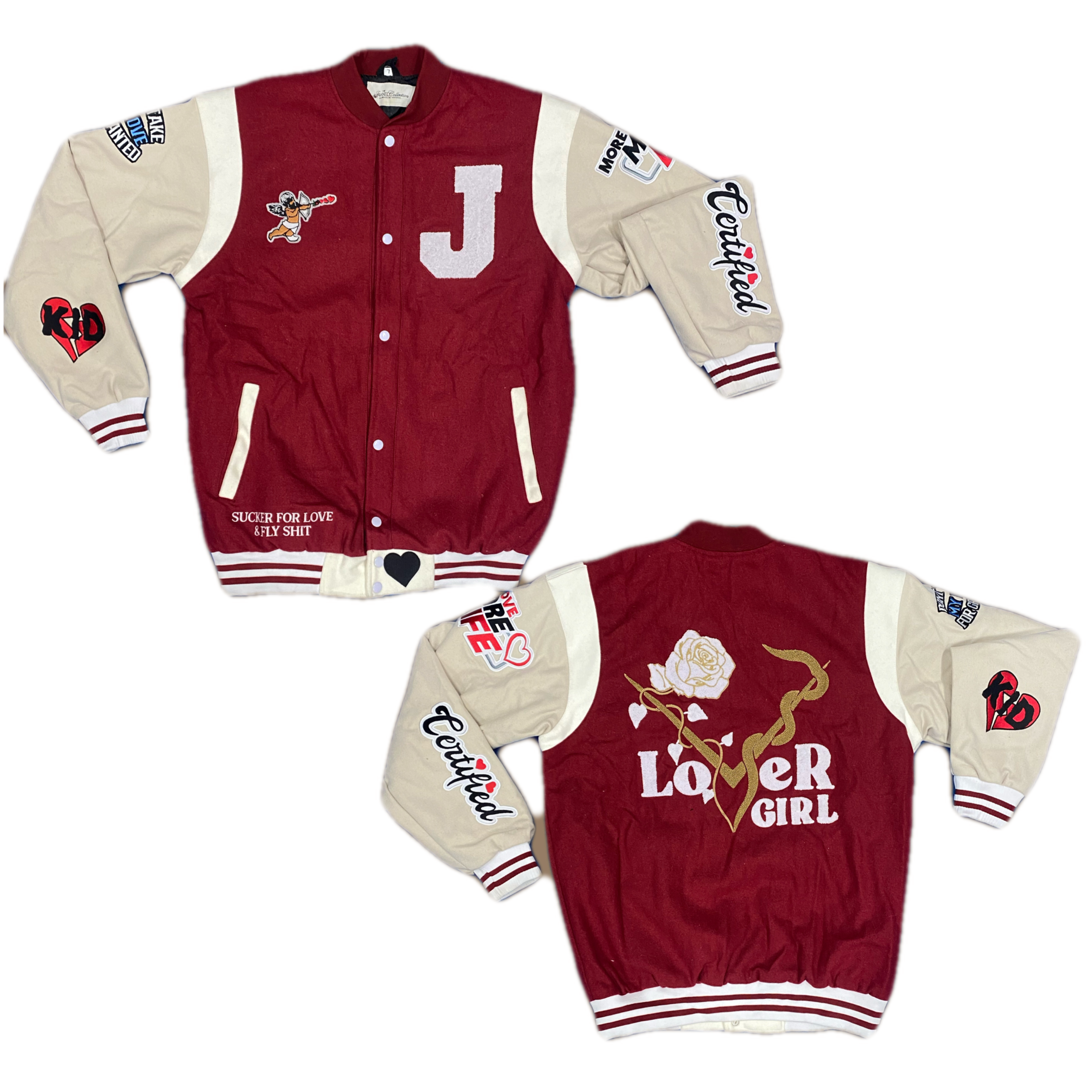 Lover Girl Varsity Jacket Cranberry