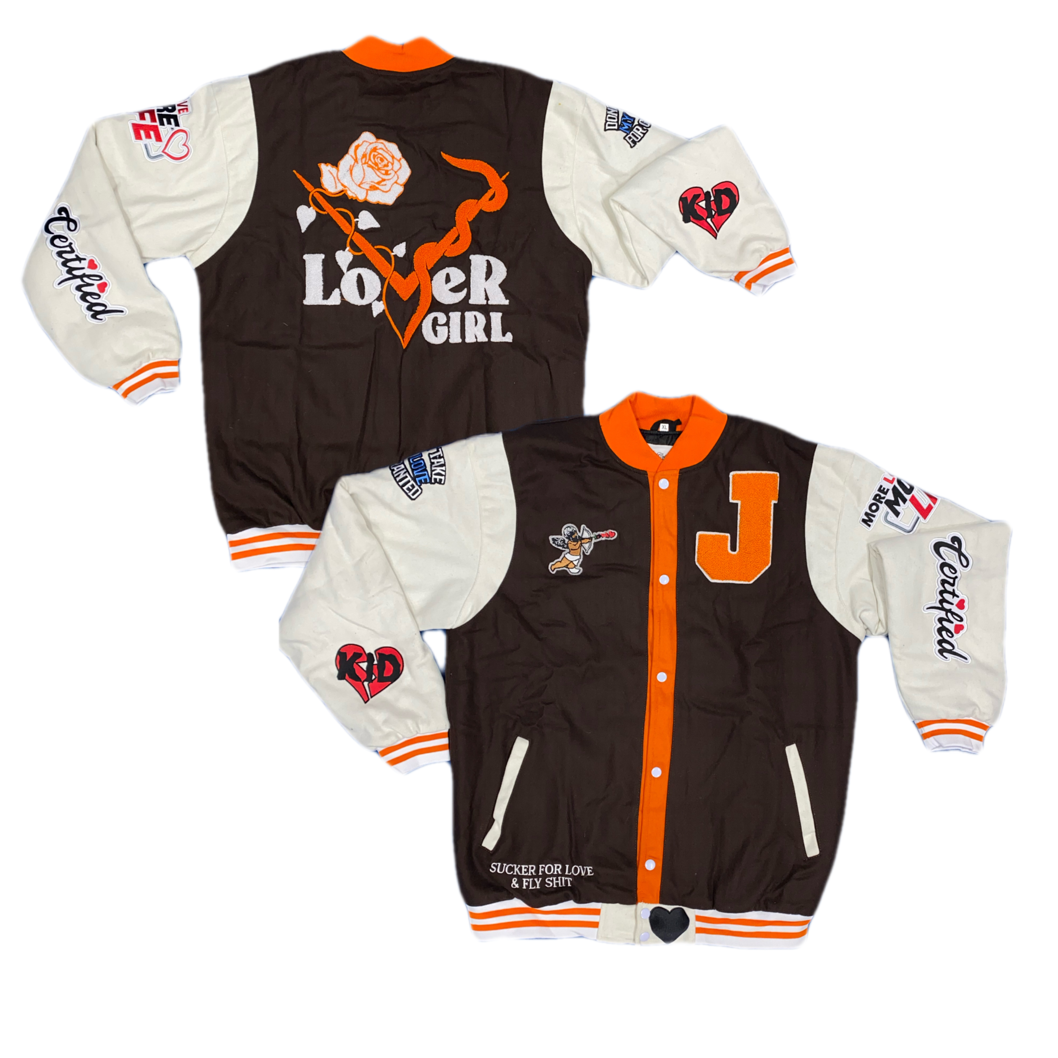 Lover Girl Varsity Jacket Brown