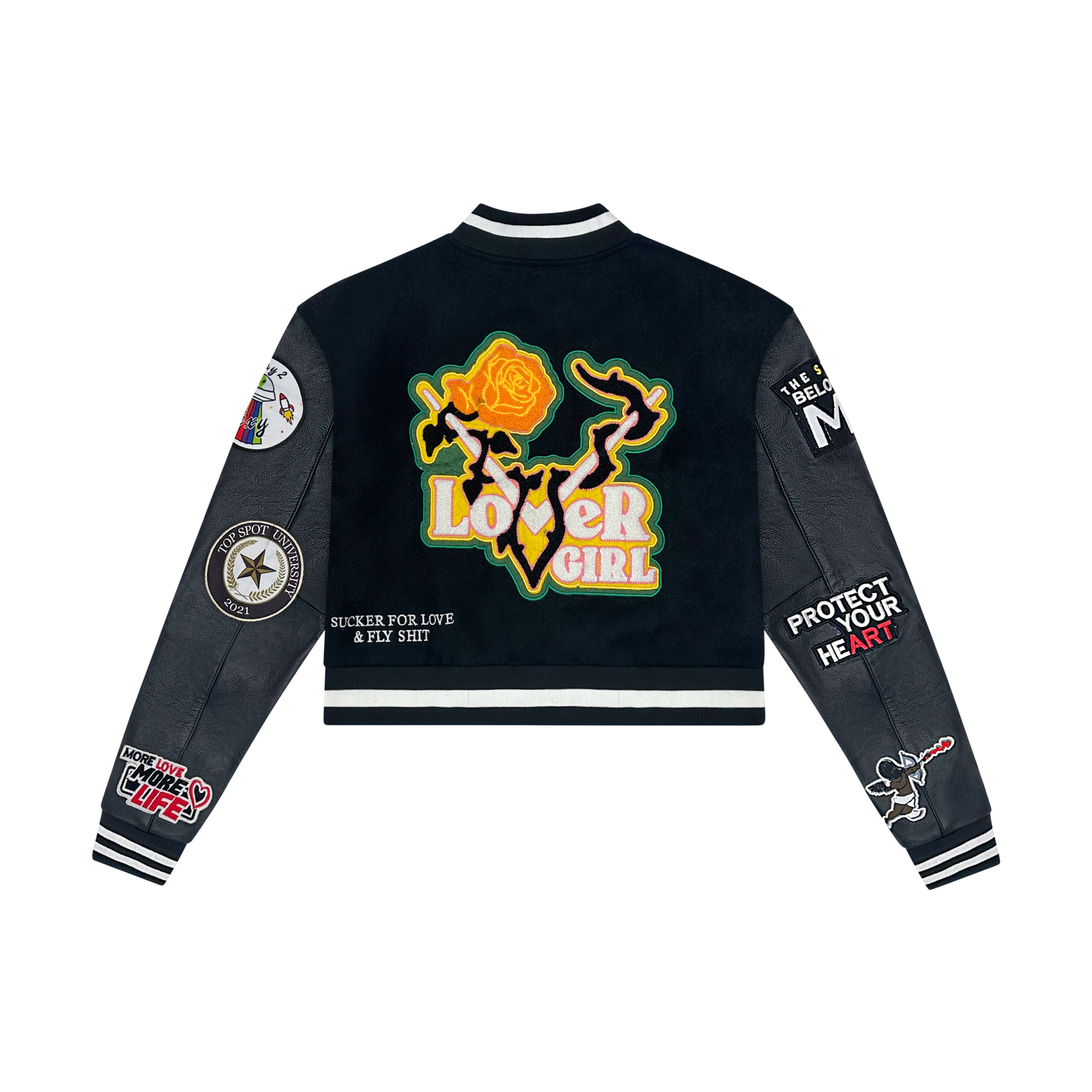 Lover Girl DELUXE Varsity Jacket Black Multi