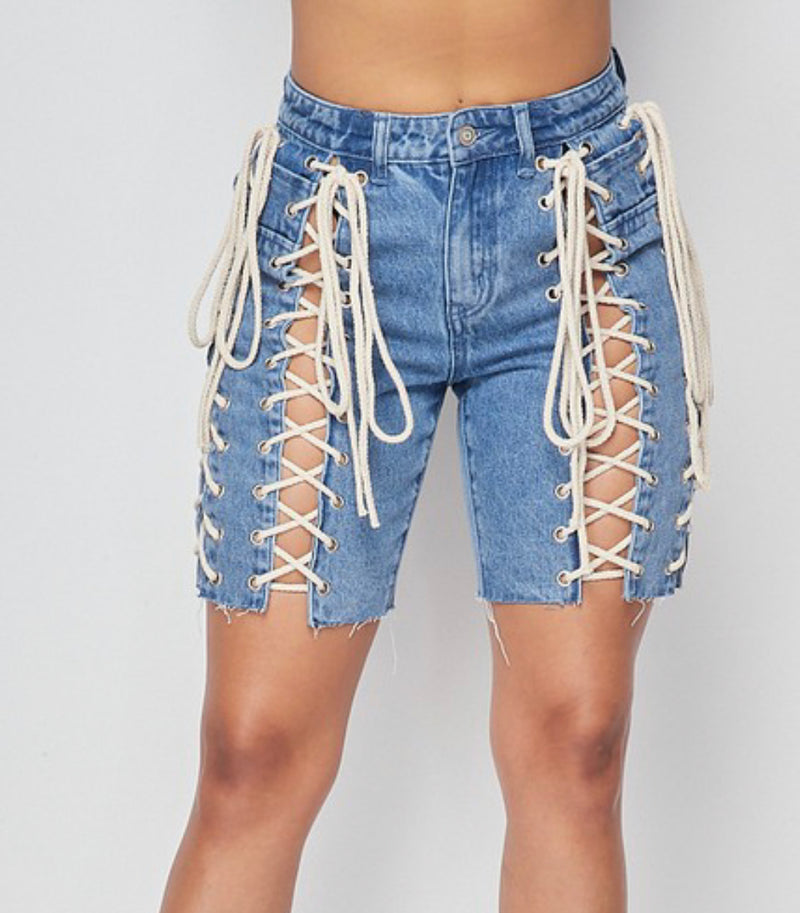 Laced Blunt Bermuda Shorts